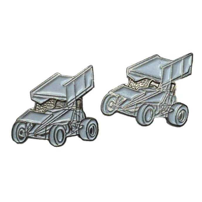 White Sprint Car Wing Cufflinks