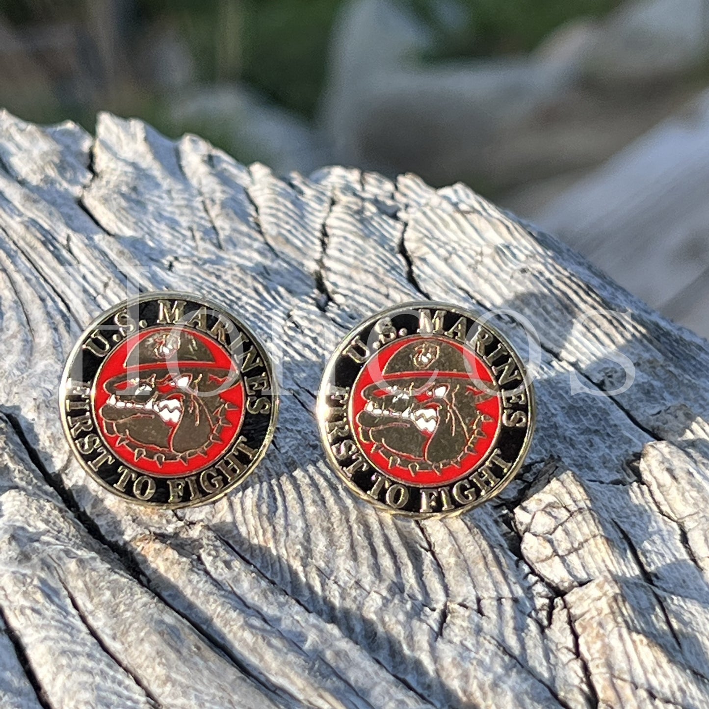 Bulldog USMC First to Fight Cufflinks