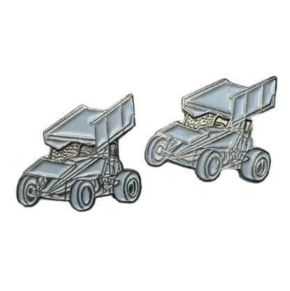 White Sprint Car Wing Cufflinks