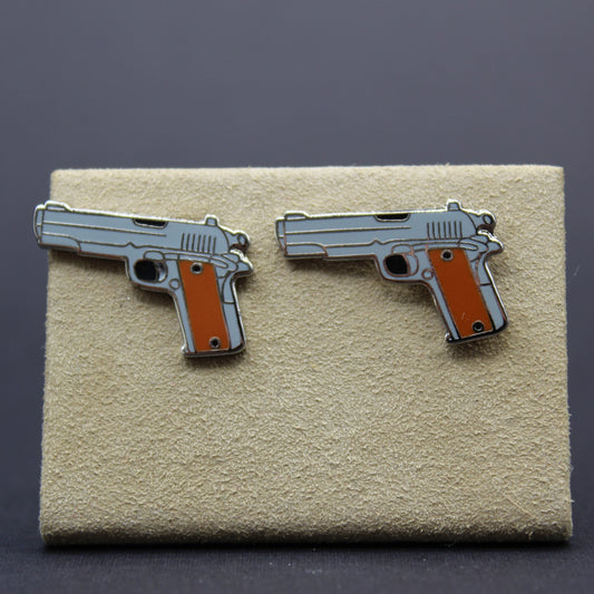 Handguns .45 Caliber Pistol Cufflinks