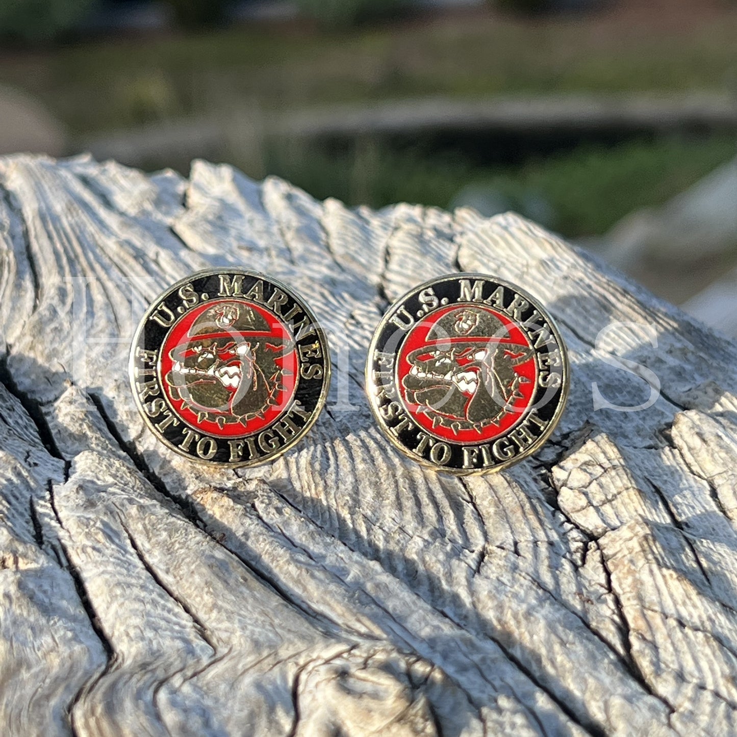 Bulldog USMC First to Fight Cufflinks