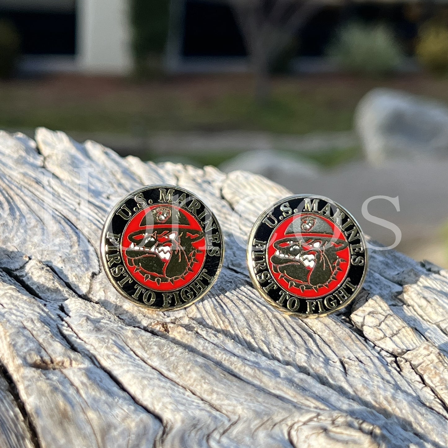 Bulldog USMC First to Fight Cufflinks