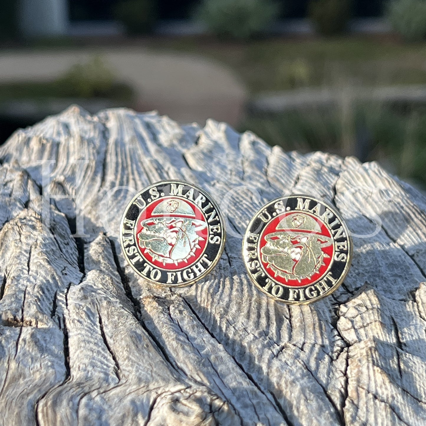 Bulldog USMC First to Fight Cufflinks