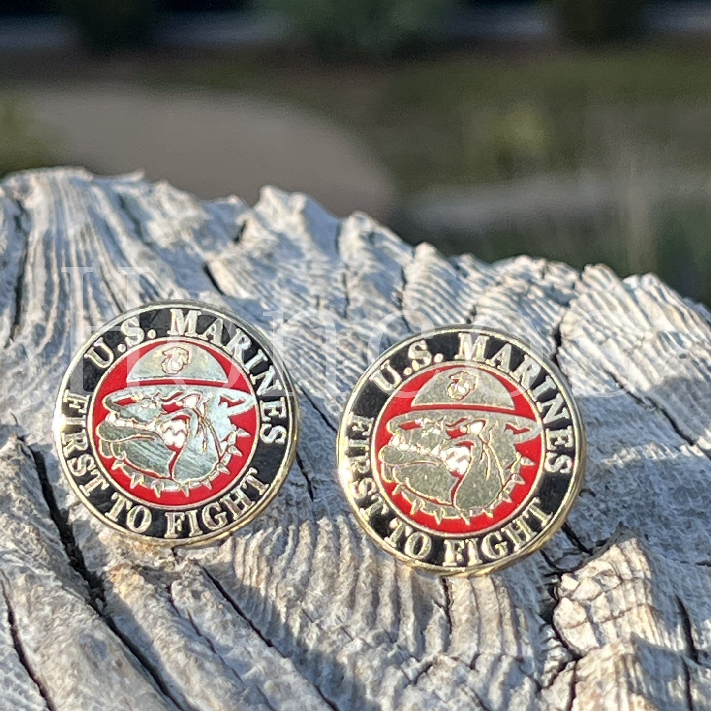 Bulldog USMC First to Fight Cufflinks