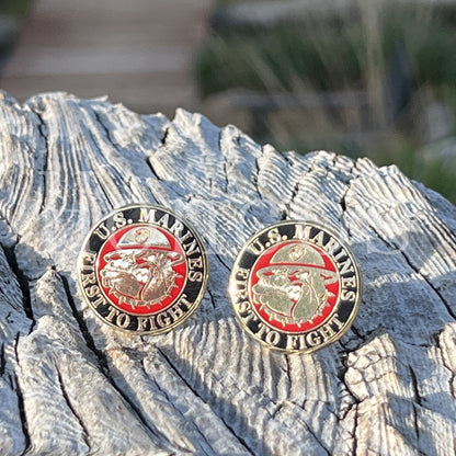 Bulldog USMC First to Fight Cufflinks